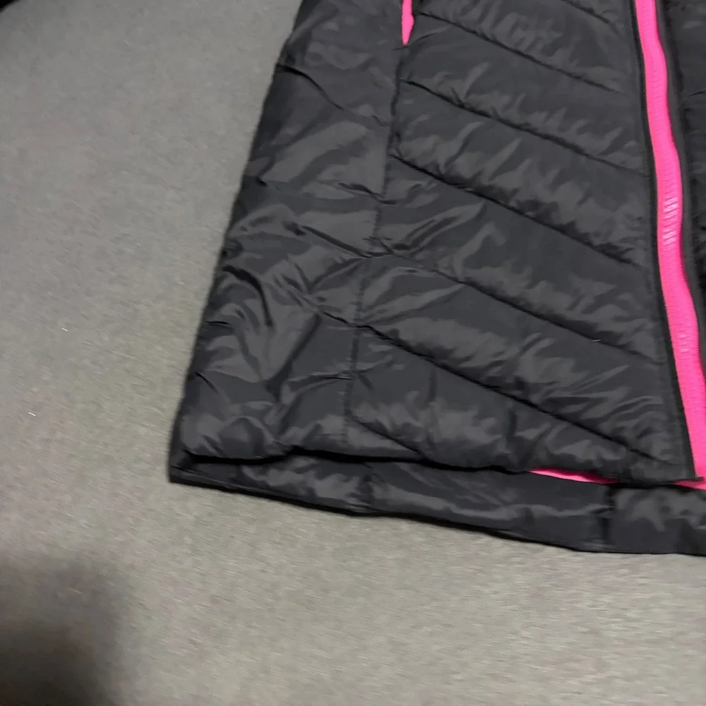 Spyder Puffer Parka Jacket Boy Girl M 10-12 Black Pink Hood Long Warm Ski Snow